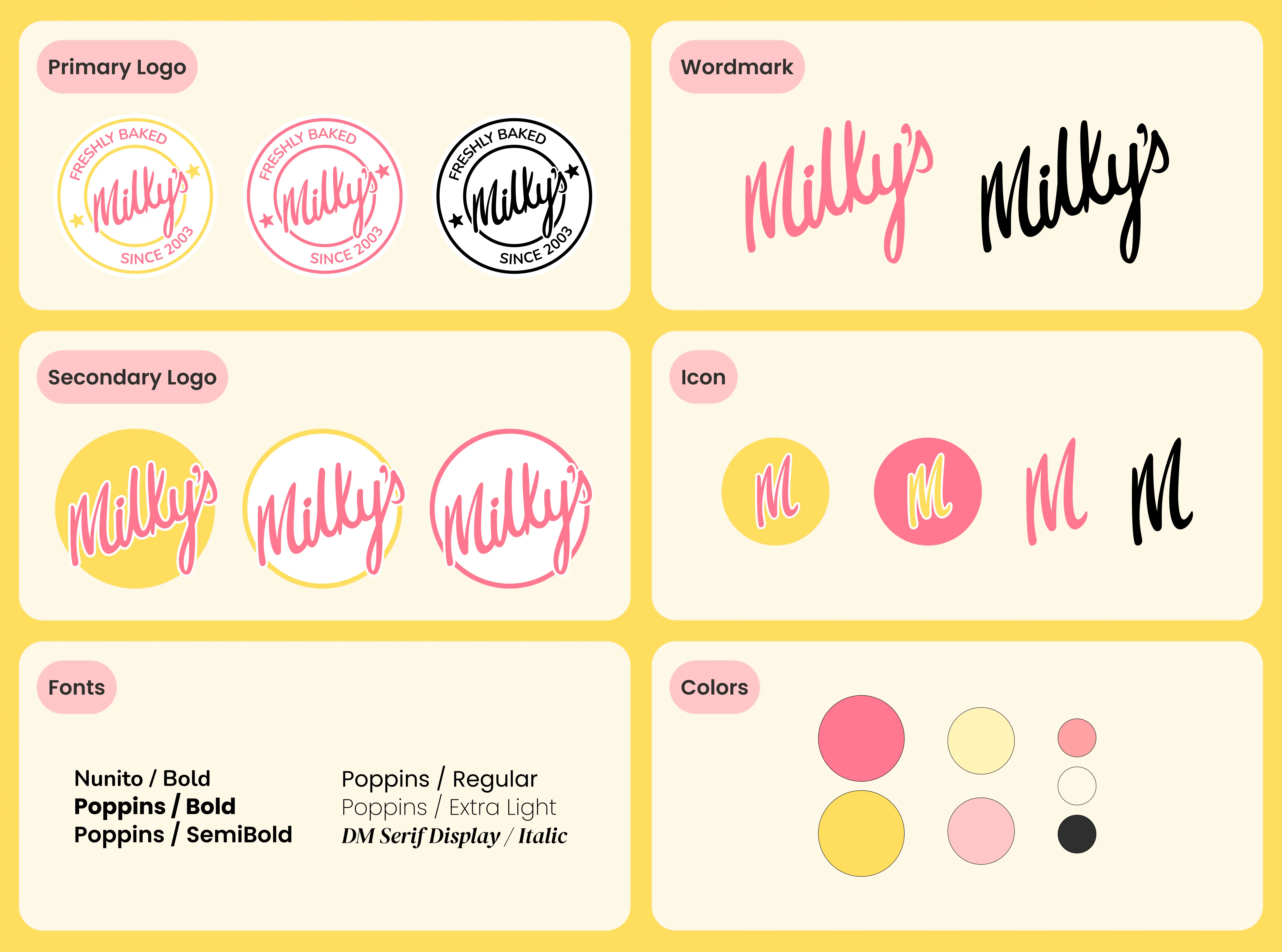 Milky's Logos Colors Fonts