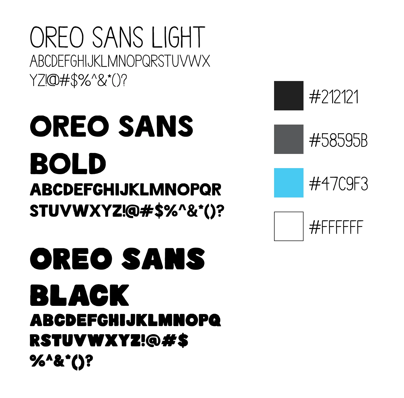 Oreo Colors and Type