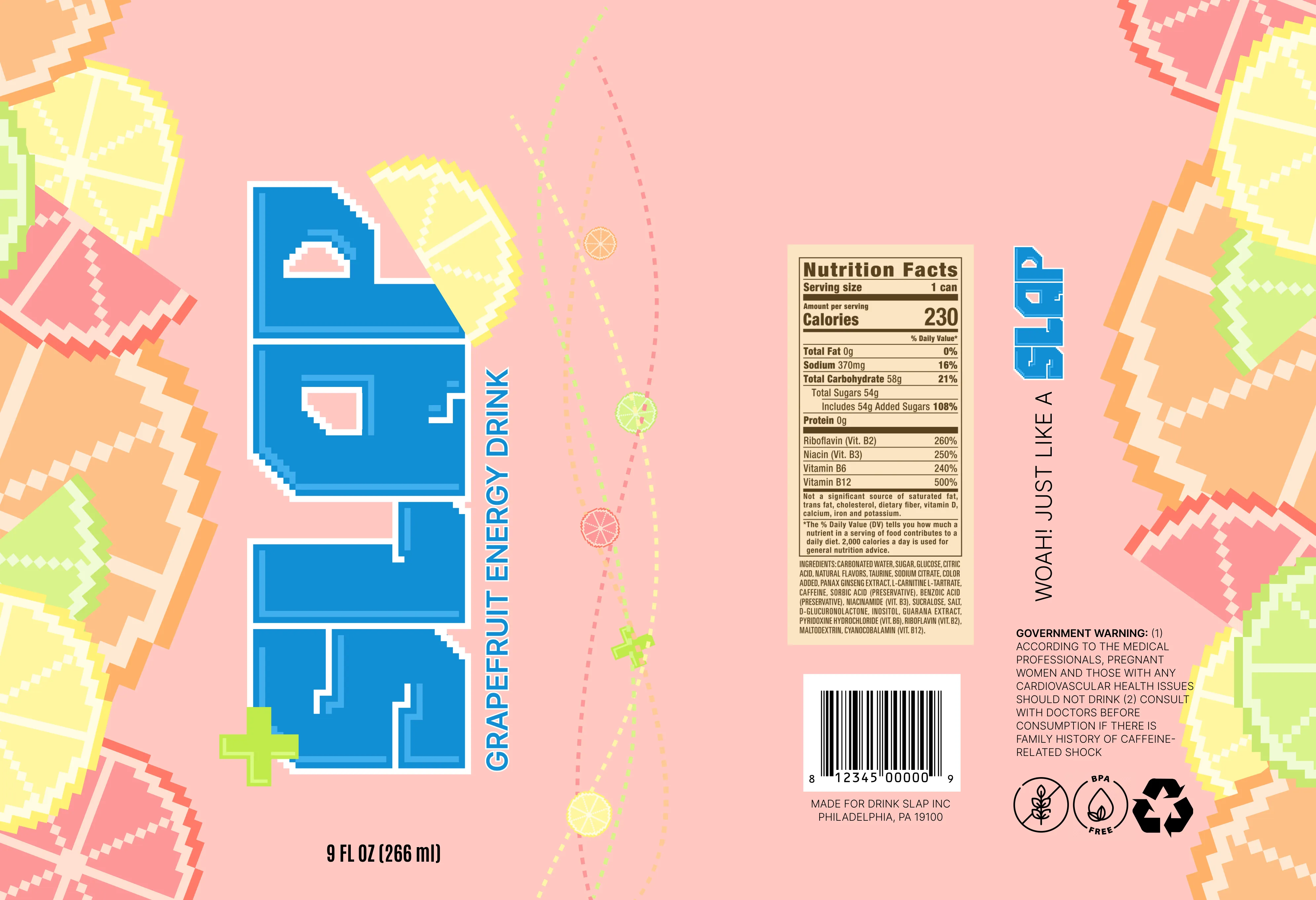 Slap Flat Grapefruit Can Design