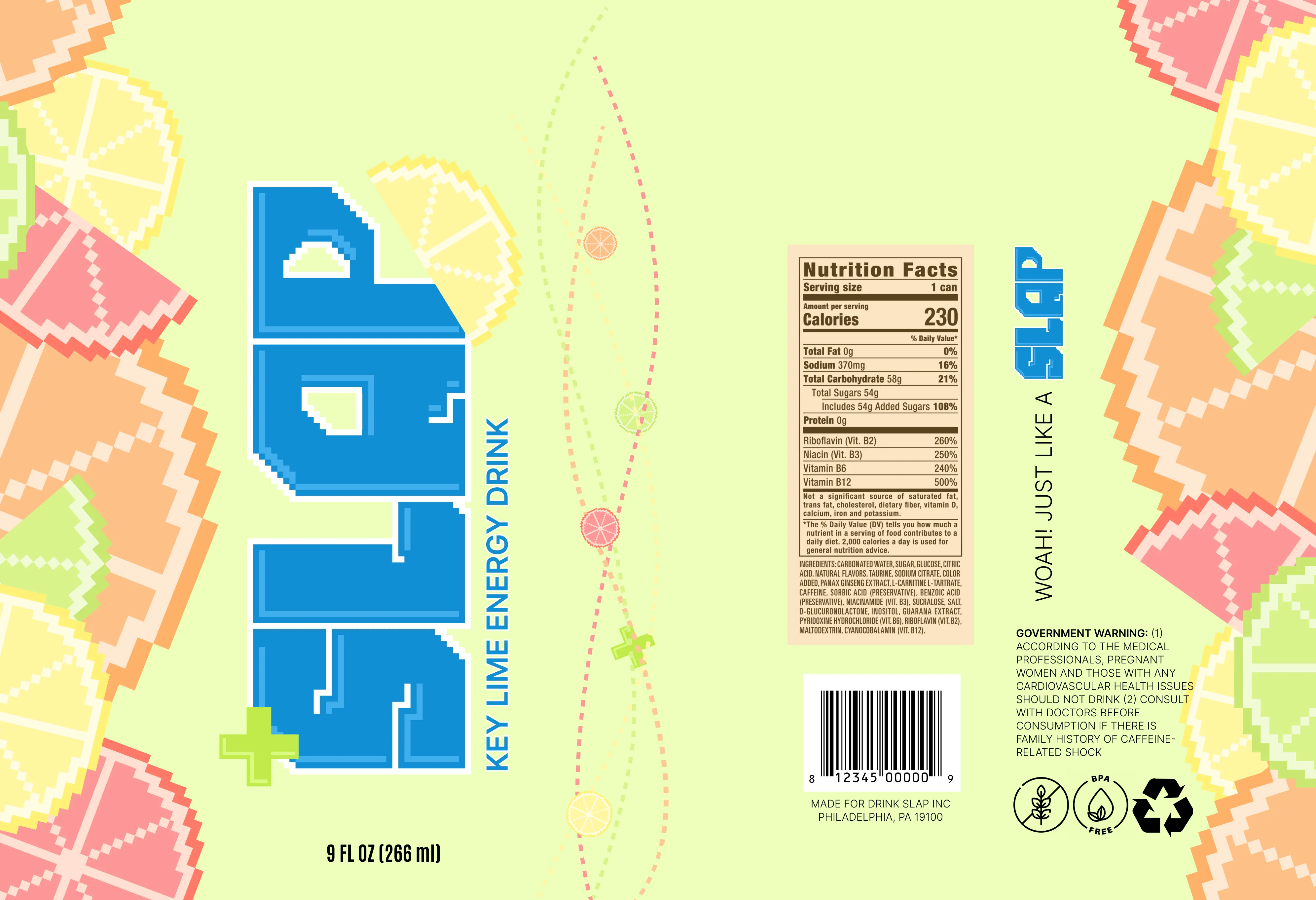 Slap Flat Keylime Lemon Can Design