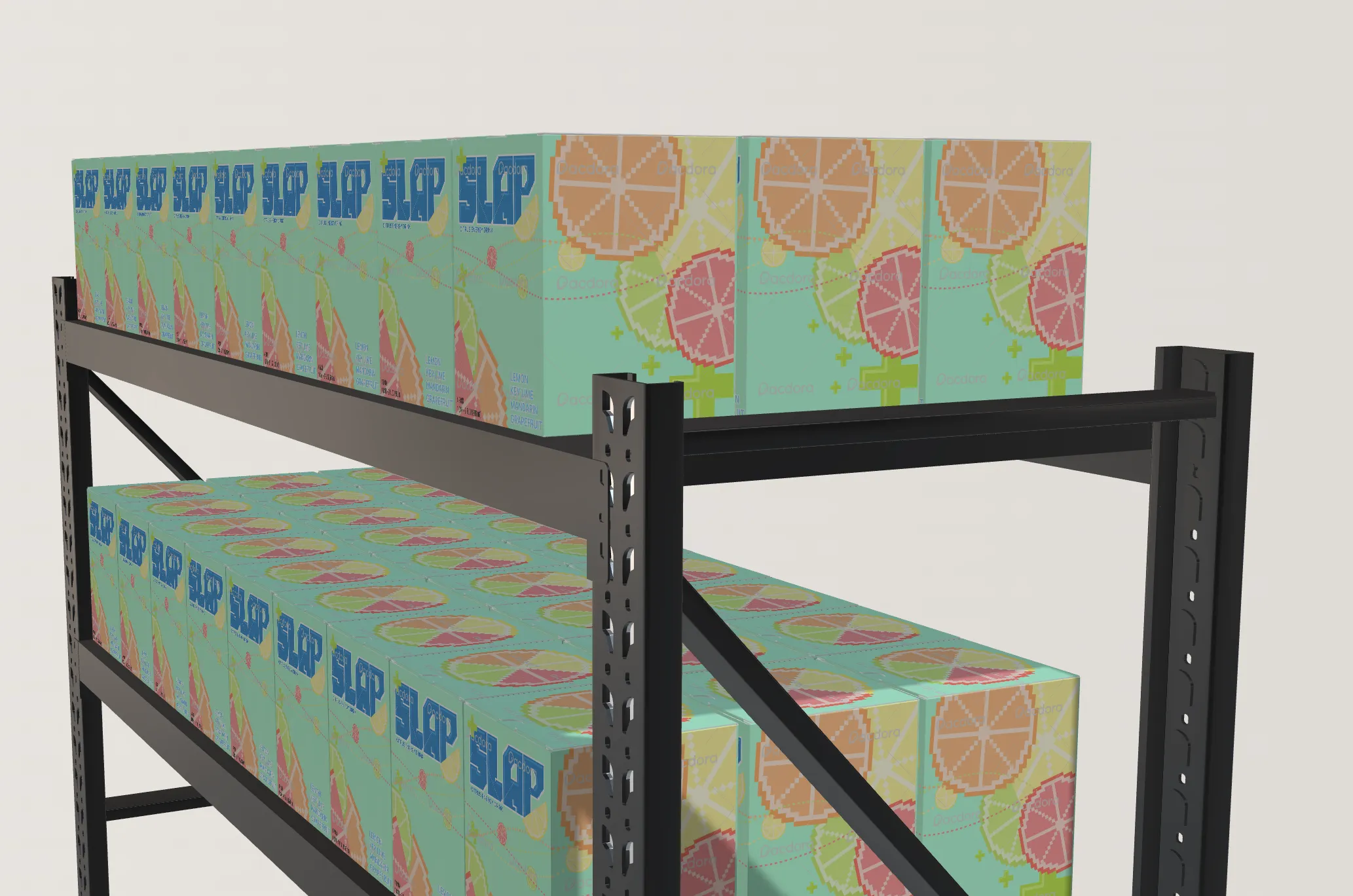 Slap Pack On Shelf Obliquw View